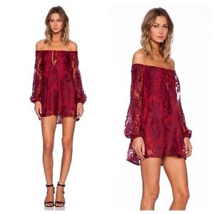 For Love and Lemons Sangria Dress in Crimson